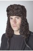 Dark brown karakul lamb fur hat, Russian style